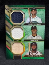 JULIO RODRIGUEZ RONALD ACUNA  JR JUAN SOTO 2024 THREADS EMERALD JERSEY # 10/18