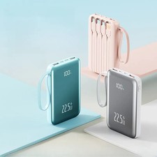 20000mAh 22.5W Power Bank Fast Charging Portable Charger with 4 Built-in Cables