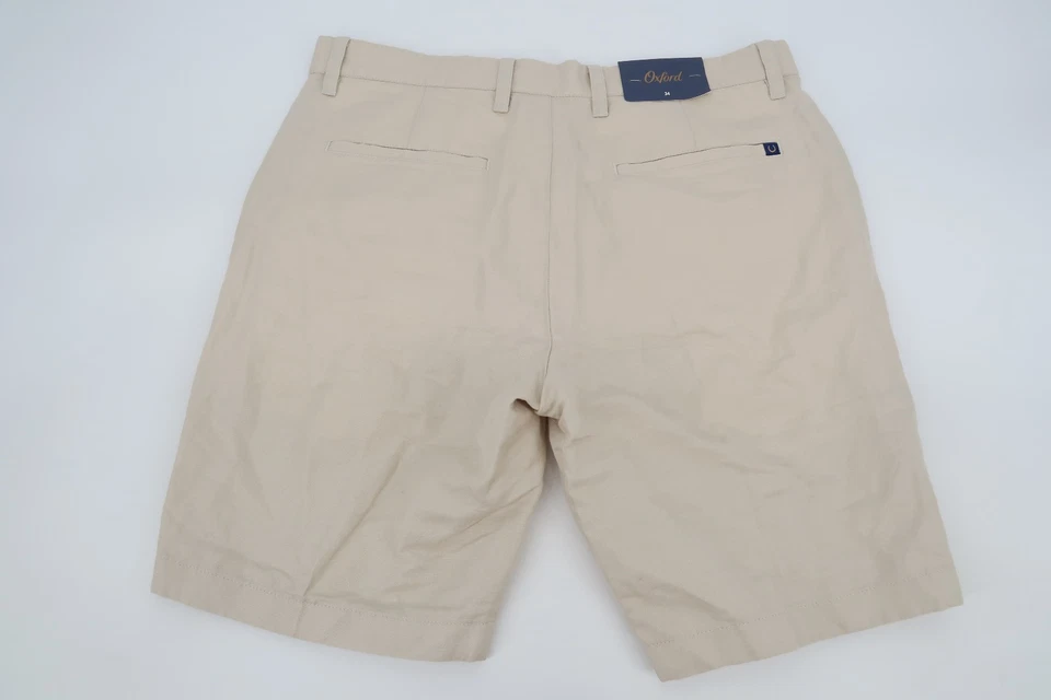 Shorts de golfe Oxford masculino linho mistura de algodão tamanho 34 novo - Imagem 2 de 4
