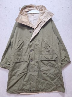 Vintage 40s WW2 US ARMY military Reverse Overcoat Parka Hoodie Mens jacket Sz 40