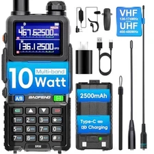 Baofeng 5RM 10W Multi-Band Ham Radio Walkie Talkie UHF VHF AM FM Aviation Band