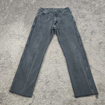 VINTAGE Wrangler Jeans Mens 32 (30x30) Black Cowboy Cut Slim