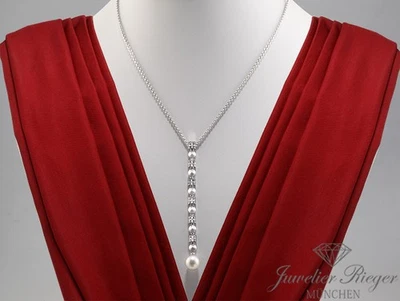 Bulgari Collier Lucea Weissgold 750 Diamanten Perle Kette Halskette Gold - Bild 1 von 4