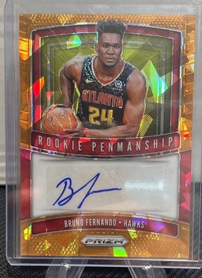 2019-20 Panini Prizm - Rookie Penmanship Bruno Fernando #RP-BFN Orange Ice Prizm