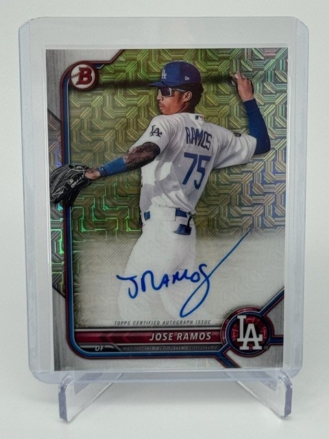 2022 BOWMAN CHROME MEGA BOX MLB #BCMA-JR Jose Ramos Dodgers Mojo Refractor Auto