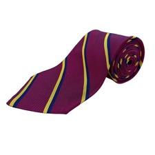 Vintage Brooks Brothers Men s Maroon All Silk Striped Tie Yellow/Blue Classic