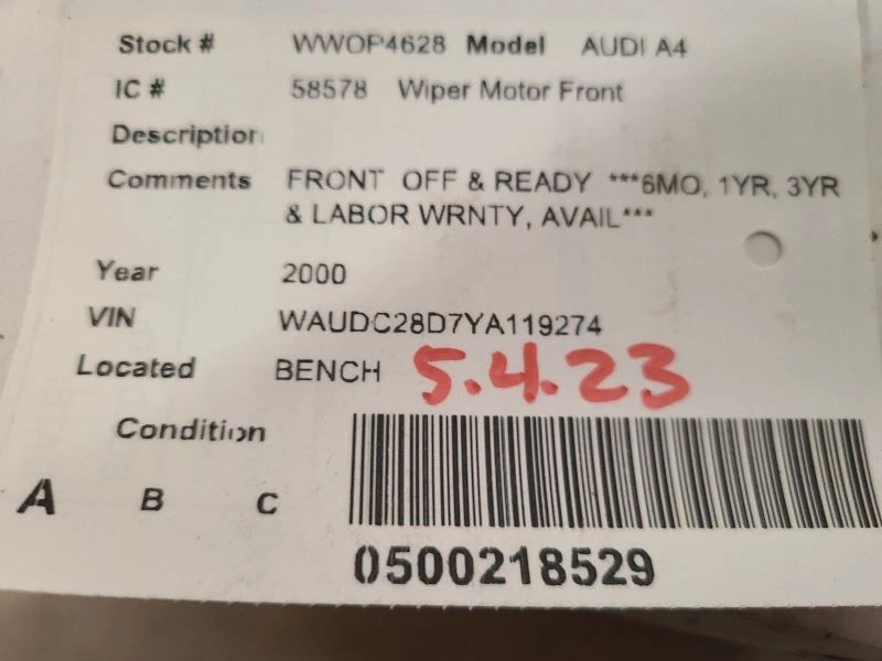 Motor limpiaparabrisas compatible con 01-05 AUDI ALLROAD 664843 Foto 4 de 4