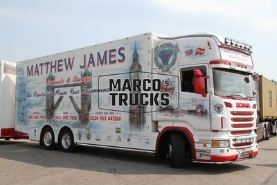 LKW Foto Scania R 500 Kofferauflieger UK weiß MATTHEW JAMES Removals & St #i9yk