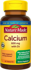 Nature Made Calcium 600 Mg with Vitamin D3, Dietary Supplement for Bone Support,