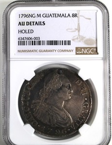 1796 NG-M (GUATEMALA) 8 REALES (SILVER) --AU DETAILS-- NGC--