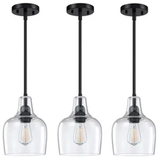 3 Pack 1 Light Hanging Rod Indoor Kitchen Island Pendant Ceiling Light 6.1" C...