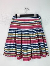Joules Multicolour Striped Pleated Mini Skirt Mid Rise UK 10
