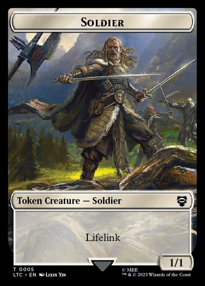 (x4) Soldier - Food 0005-0010 Double Sided Token Set LOTR Commander MTG NM