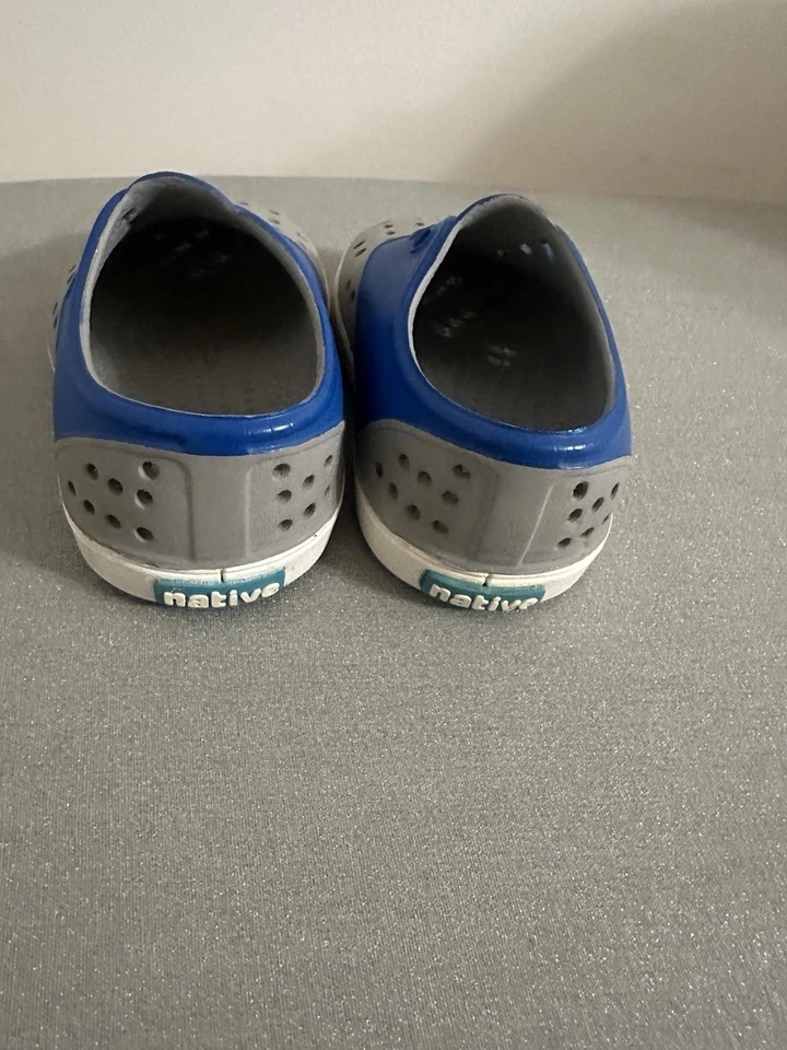 Native Toddler Shoes Size 5c White And Blue Lightly Used - Image 2 of 3