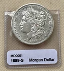 Nice AU 1889 S Morgan Dollar  - Rare Lightly Circulated AU with Cleaning.