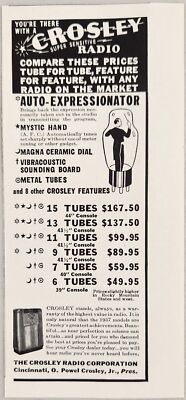 1936 Print Ad Crosley Super Sensitive Radios Ceramic Dials Cincinnati,Ohio
