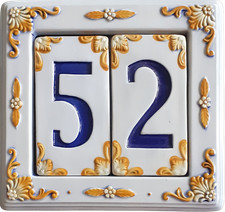 Numero civico in ceramica da esterni blu o marrone componibile personalizzabile