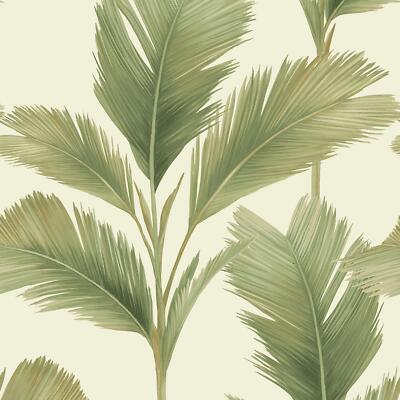 Belgravia Kailani Tropische Palme Blatt Weich Matt Wallpaper-Sage Grün/Creme