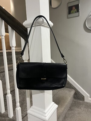 Zara Black 100% Buffalo Leather Bag Magnetic Closure VGC
