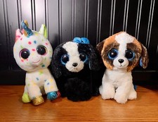 Ty Beanie Boos. Tracey, Duke, Harmonie. Blue Sparkle Eyes. 9 Inches.