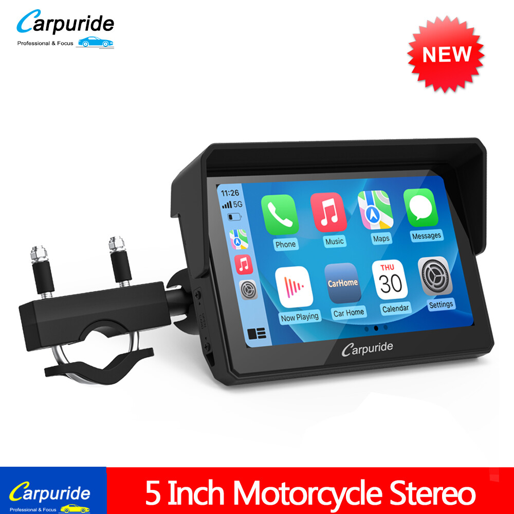 Casco de navegación GPS para motocicleta inalámbrico de 5 pulgadas Carpuride motor estéreo Bluetooth ipx7