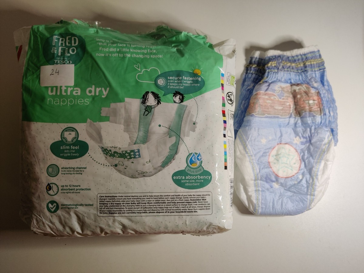 FRED&FLO Tesco 24 x Ultra Dry Nappies UK