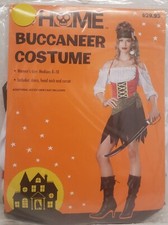 NEW Adult Women Halloween Costume, PIRATE, BUCCANEER DRESS.HEAD SASH,CORSET, M