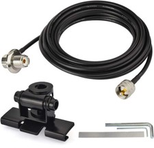 UHF Plug to Jack Bulkhead Mount Cable 5m with Antenna Fix Bracket for Ham Radio