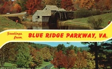 Postcard VA Greetings from Blue Ridge Parkway Unposted Chrome Vintage PC G2652