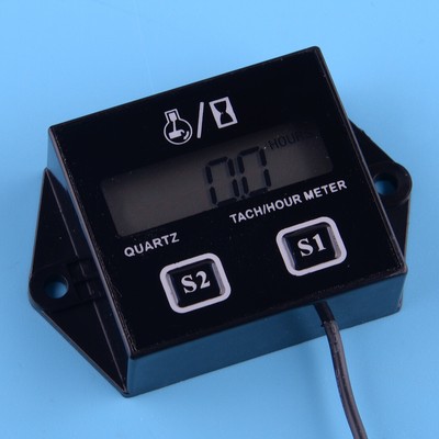 Inductive Backlit Digital Tach Hour Meter for Gasoline Powered Small Engines Hot