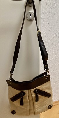 Tschibo crossbody handbag tote bag women canvas and leather