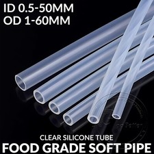 Clear Silicone Tube Brew Hose Food Grade Soft Pipe ID 0.5-50mm OD 1-60mm