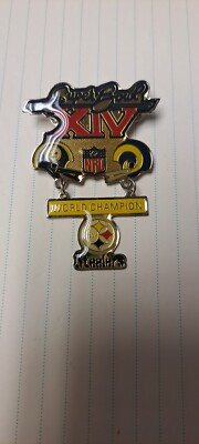 Pittsburgh steelers vs the L A Rams over Sized Champions Dangle Pin.