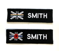 Union Jack Rainbow Personalised Patch Hook or Iron on Fastening 10 x 3 cm. LGBGT