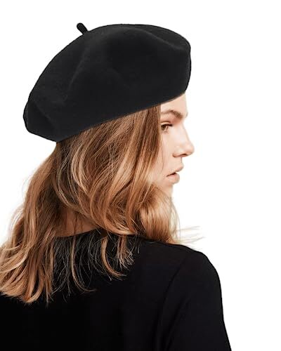 Women Wool Beret Hat, Classic French Style Artist Hat, Solid Color