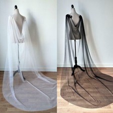 Wedding Shoulder Veils Lace Appliques Soft Tulle Bridal Cloak Cape 2M/3M