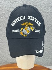 United States Marine Corps Strapback Hat Cap Embroidered Marines Black Semper FI