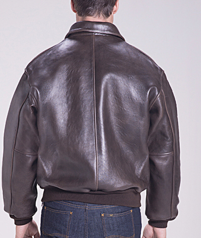 Schott Type A-2 Leather WW2 Flight Jacket With Map Inlay, Large