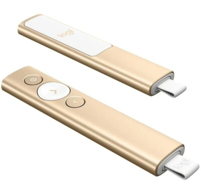 Logitech Spotlight Presenter Remote gold 30m Reichweite Bluetooth USB