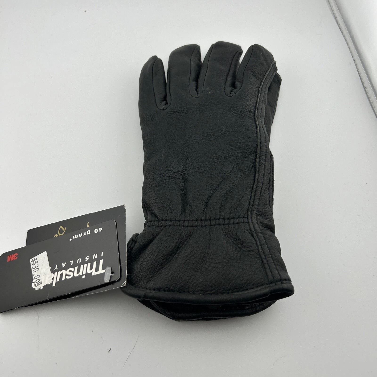 Women's Deerskin Leather 40G Thinsulate Gloves size S Winter Black