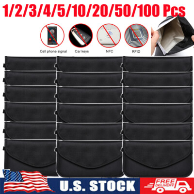 Faraday Bag RFID Signal Blocking Cell Phone Wallet Blocker Shielding Pouch LOT