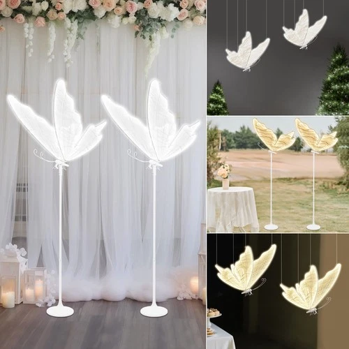 Schmetterling Stehlampe, LED Stimmungslampe, Hochzeit Deko Lampe weißes Licht - Bild 1 von 29