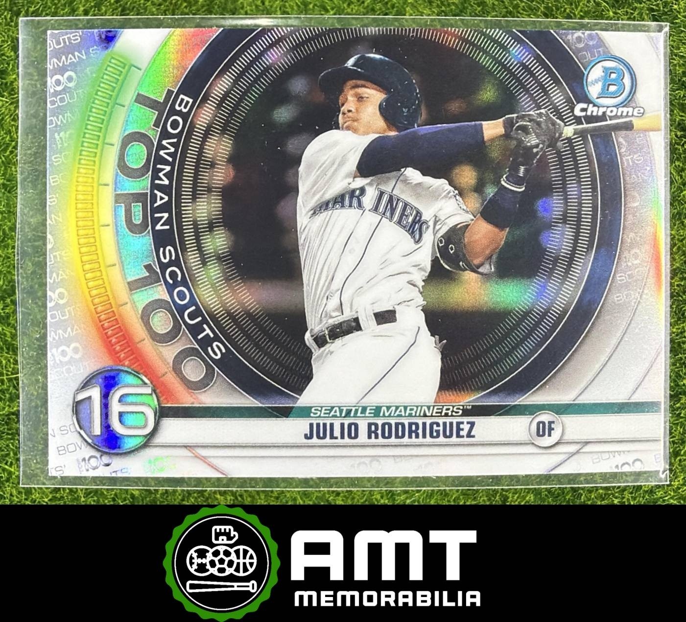 Julio Rodriguez 2020 Bowman Scouts Top 100 Chrome Seattle Mariners #BTP-16