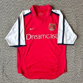 ARSENAL FC Nikke Cotton Jersey 00/02 Home Dreamcast Sponsor Medium Vintage