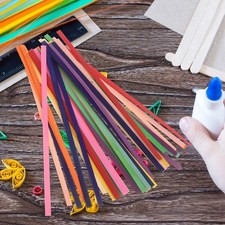 150 Pcs Flat Bamboo Strips for Basket Weaving Colored Cane Webbing Craft