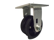 4" x 2" Rigid Caster 7/8"  V-Groove Iron Steel Wheel 600lbs 