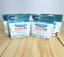 4 Pack Feverall Acetaminophen Suppositories JR Strength 325mg 6 Count Each