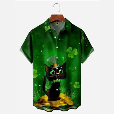 Lucky Festive Gnome Hawaiian Shirt St Patrick's Day Green Party Top
