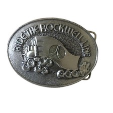 Vintage Trucker Belt Buckle Limited Ed. Ride The Rockwell Line Trucking 1970's