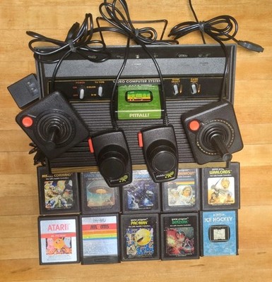 Atari 2600 4 Switch Woody - 11 games joysticks paddles Oem Power Supply